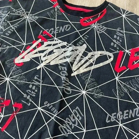 Mens Encrypted Legend Print Black Tshirt - 3X - Picture 2 of 5